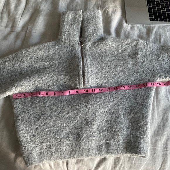 Aritzia Wilfred Free Gwyneth Half Zip Sweater Heather Grey - Picture 6 of 8